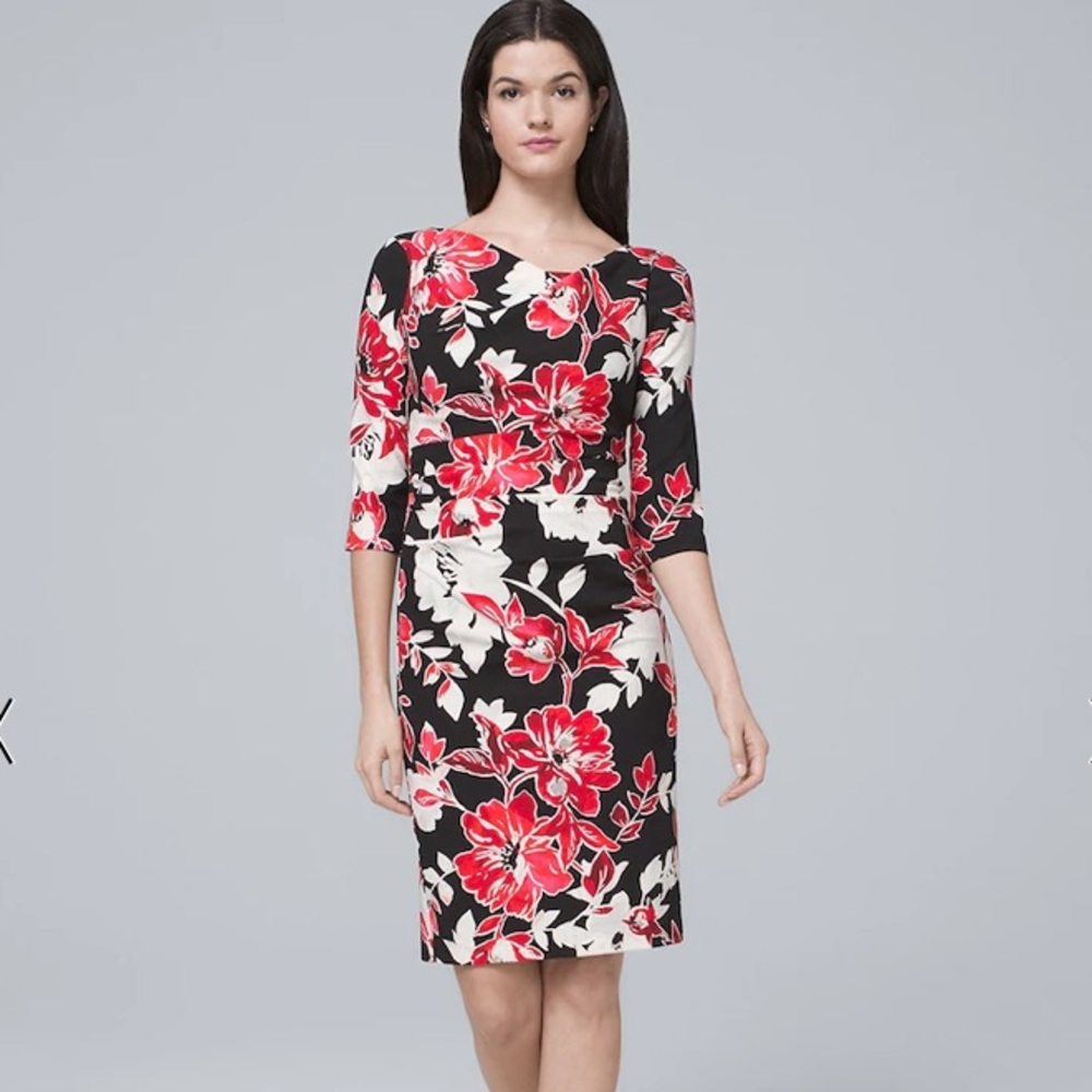 WHBM Floral Draped Dress